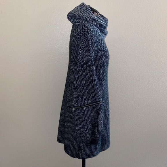 Rumor Oversized Gray Cowl Neck Sweater Zip Elbow Tunic Top Long Sleeve M - Picture 4 of 16